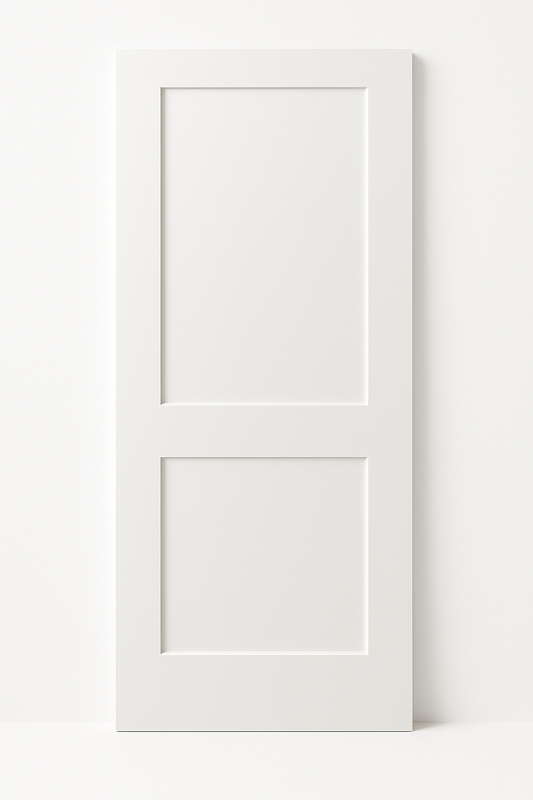 E17 2 Panel White Solid Shaker Style Interior Wood Door