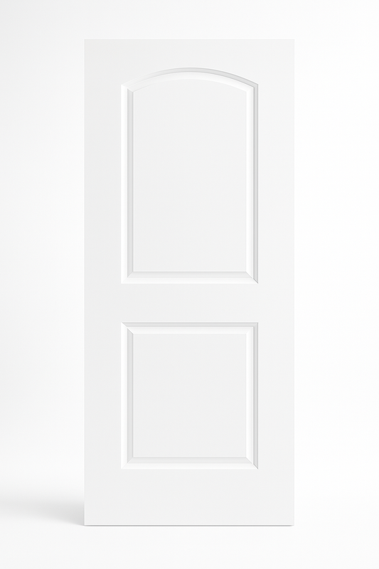 E12 2-Panel White Primed Solid Wooden Interior Door