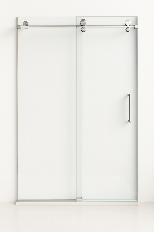 TG10 Single Sliding Frameless Shower Door – Clear Glass – 54"–72" W x 66"–76" H