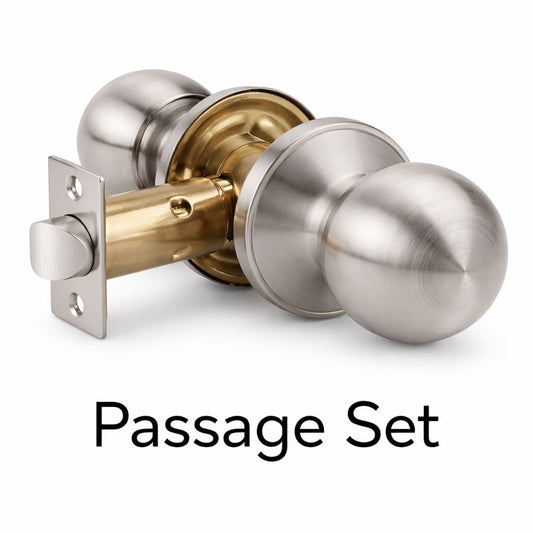 S01 Door Knob – Privacy, Passage & Entry – Matte Black, Brushed Nickel, Gold