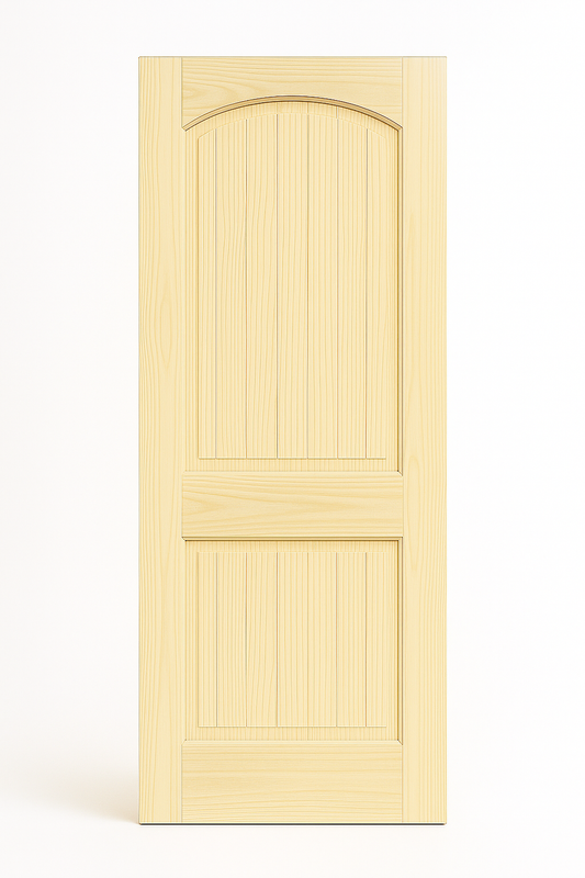 P2PN 2 Panel Arch Knotty V-Groove Door