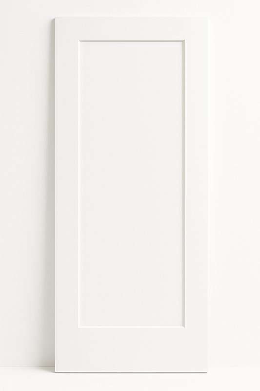 E06 1-Panel White Primed Hollow Shaker Style Primed Wooden Interior Door